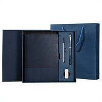 Ensemble de carnet A5 en cuir souple sergé avec stylo, reliure sans fil, papier Dowling, boîte cadeau personnalisée, cadeau d'affaires pour usage professionnel