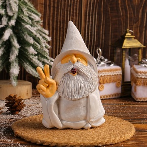 SALGIA 12 Piezas Barba Enana Hecha A Mano Con 20 Bolas De Madera Sin Terminar, Barba De Gnomo Para Manualidades, DIY Cosido A Mano Decoración De Enana Navidad (Blanco