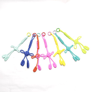 Nylon Knitted Keychain With Zinc Alloy Ring For Promotional Activities Portable <b>Bag</b> <b>Charm</b> Colorful Rope Pendant - Product Image 5
