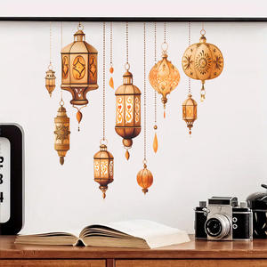 Adesivi Decorativi da <span class=keywords><strong>Parete</strong></span> con Stelle e Luna per il Ramadan Mediorientale, Stile Vintage, Rimovibili, Autoadesivi in PVC - Product Image 4