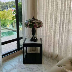 Lámpara de Mesa de 20'' de Estilo Floral Pastoral Europeo, Lujosa, Hecha a Mano, con Base de Hierro, Cúpula de Vidrio Tiffany, LED AC E27, Filamento 2700K - Product Image 6