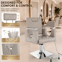 Chaise de coiffure hydraulique moderne, chaise de barbier professionnelle, équipement de salon de beauté 360 °   Rotule pivotante robuste
