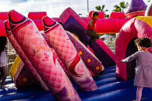 Castillo inflable de PVC de alta calidad para niños, centro de juegos con tobogán, piscina, tema de princesa, uso de alquiler, incluye soplador - Product Image 4