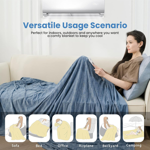 <span class=keywords><strong>Couverture</strong></span> <span class=keywords><strong>rafraîchissante</strong></span> marine King Size pour les personnes ayant chaud la nuit, douce et légère, idéale pour les sueurs nocturnes, pour lit et canapé, 50x70 - Product Image 5