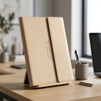 Carnet de planification en cuir PU beige, couverture rigide, reliure cousue, journal imprimé avec texte en anglais, pour le bureau, l'école, cadeau