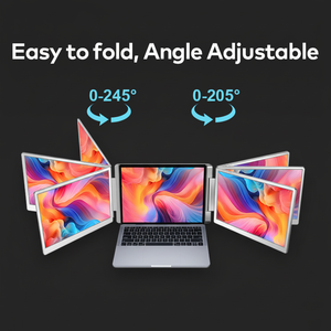 Fopo 2025 แล็ปท็อปเสริมจอ 3 จอ ขนาด 15.6 นิ้ว รุ่นใหม่ แบบตั้งโต๊ะ ติดตั้งง่าย สำหรับแล็ปท็อปขนาด 12-18 นิ้ว เหมาะสำหรับทำงานที่บ้านและที่ออฟฟิศ - Product Image 1