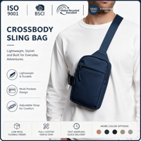 Sac bandoulière antivol en nylon 500D avec protection RFID, sangle en câble d'acier et fermetures éclair YKK pour les voyages et les trajets quotidiens