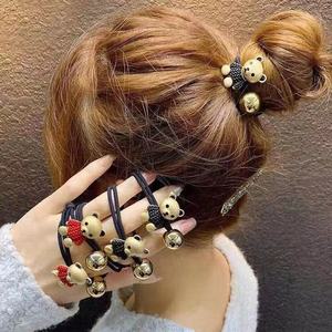 Cartoon Bear Hair Ties High Elasticity Black Red <b>Magnetic</b> Casual Headdress Spring 2021 Jinhua - Product Image 3