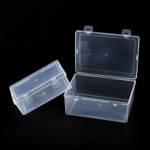 Transparent <b>Plastic</b> Storage <b>Box</b> Rectangle Double Buckle Lid Jewelry Sample <b>Display</b> Desktop Organizer Container 45g 68g 99g 128g - Product Image 4