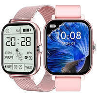 Montre connectée Y13 en acier inoxydable avec double bracelet en silicone, tracker d'activité, boussole, IP67, dorée, carrée, montre de sport, Reloj Inteligente