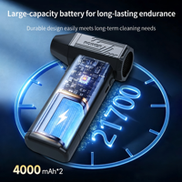 Souffleur d'air turbo 130000 tr/min et nettoyeur, moteur DC sans balais, batterie 8000 mAh, puissance 180 W, lumière LED, contrôle multi-vitesses, écologique