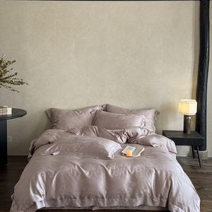 Nouvelle Arrivée 2026 – Parure <span class=keywords><strong>de</strong></span> <span class=keywords><strong>Lit</strong></span> 4 Pièces en Lyocell 60S Jacquard Violet Bio pour l'Été – Housse <span class=keywords><strong>de</strong></span> <span class=keywords><strong>Couette</strong></span> Rafraîchissante pour la Maison - Product Image 1