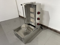Grill à gaz professionnel pour shawarma, machine à shawarma au propane, machine à kebab doner, rôtissoire verticale avec 3 brûleurs pour la restauration rapide