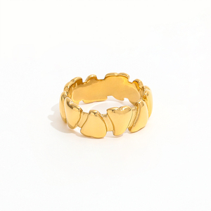 Anillo de corazón 2025 Ins Irregular Acero inoxidable Anillo de apertura de corazón Joyería de mujer Anillo de acero inoxidable - Product Image 4