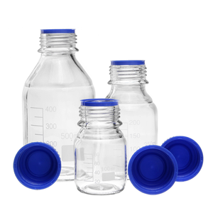 Kính Thuốc thử chai 100ml rõ ràng Băng quy mô kín Mẫu rò rỉ bằng chứng chai 250ml với nắp màu xanh - Product Image 1