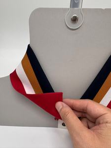 Cuello de polialgodón, Tejido para cuellos y puños deportivos, Camisetas con cuello de línea azul, Tela de ribete plano, Cuello de ribete listo para usar - Product Image 4