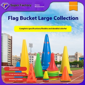 PE malzeme çeviklik koni eğitim ekipmanları futbol basketbol engeller için işaret disk sarma çubuk dondurma konik kova kazık - Product Image 5