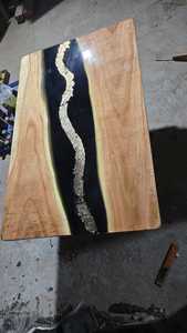 Designer <b>Wooden</b> Epoxy Resin <b>Table</b> – Premium Black Resin Furniture with Contemporary Finish - Product Image 5