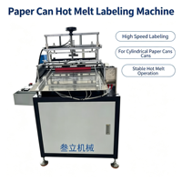Machine d'étiquetage semi-automatique à colle thermofusible pour tubes en papier, applicateur d'étiquettes pour contenants en papier ronds