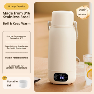 Tasse chauffante électrique multifonctionnelle 1L 304/316, 6 niveaux de température, maintien au chaud 24H, contrôle tactile, chauffe rapide, arrêt automatique, anti-fuite, pour la maison et les voyages - Product Image 5