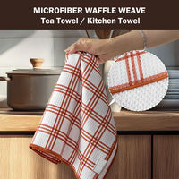 Paños de Cocina de Microfibra Suaves y Absorbentes, Diseño a Cuadros Marrón y Blanco, para Limpieza Diaria en el Hogar y Restaurantes, Juego de Toallas Textiles al por Mayor