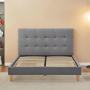 Đồ Nội Thất Phòng Ngủ Thiết Kế Hiện Đại Vải Đôi Vua Nữ Hoàng Kích Thước Giường Khung Bọc Giường - Product Image 4