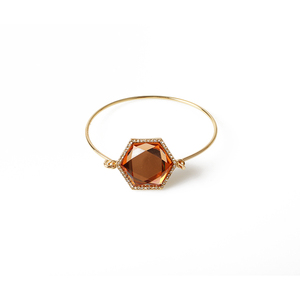 V & R Bijoux Femmes Con Hexagone Résine Cristal Pierres 14k Plaqué Or Placage Bracelet Manchette - Product Image 2