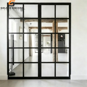 GS Modern Interior Aluminum <b>Frame</b> Glass Grid Door French Style for House - Product Image 5