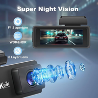 Caméra de tableau de bord avant et arrière 4K avec vision nocturne, WiFi double avec application, boîte noire pour voiture et véhicule