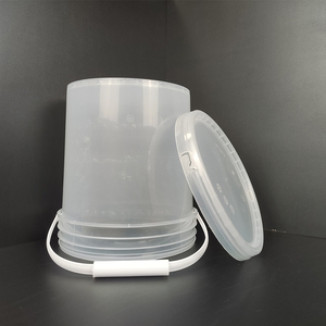 Seau de haute qualité, recyclable, avec couvercle et poignée, en <span class=keywords><strong>plastique</strong></span>, 10 <span class=keywords><strong>litres</strong></span>, qualité alimentaire, transparent, rond - Product Image 2