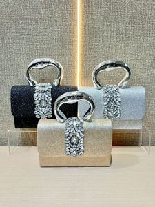 Cross-border New Shiny Elegant Polyester Women's Light Luxury Dinner <b>Clutch</b> Chain Magnetic Buckle High-end Crossbody Bag Tanjing - Product Image 4