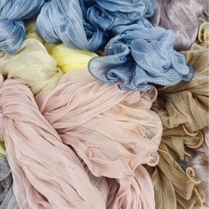 Écharpe plissée pour femme en gaze transparente à volants, châle long, <span class=keywords><strong>hijab</strong></span>, foulard de tête bouffant, élégant, léger, musulman, vente en gros OEM - Product Image 5
