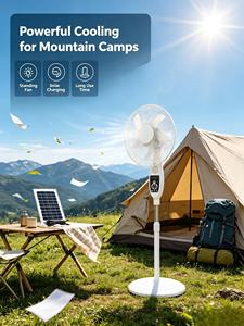 Solar Powered <b>Fan</b> Standing Solar <b>Fan</b> Solar Rechargeable Emergency <b>Fan</b> - Product Image 6