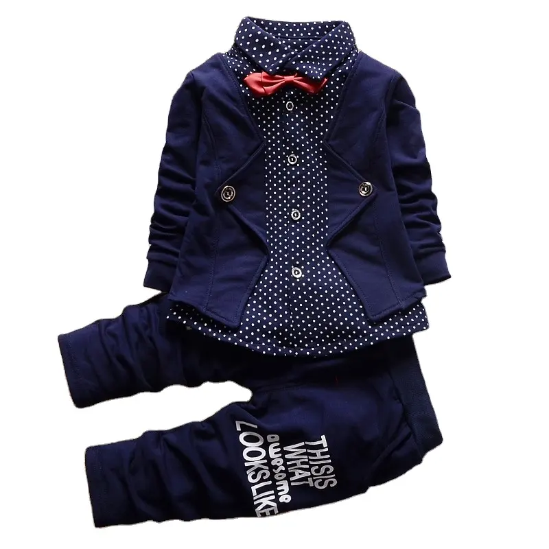Spring autumn children clothing set new fashion baby boys shirt clothes sport suit boys clothes 12 years