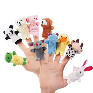 Fabrika doğrudan satış hayvan parmak kuklaları 10 el kuklaları setleri bebeklere hikayeler anlatmak