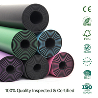 Maßgefertigte Yoga-Matte aus Naturkautschuk PU Rutschfest Premium-Qualität Pose-Ausrichtungslinien Extra-Breit 5mm Dick für Anfänger Überlegener Grip
