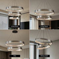 Lustre de salon de villa de luxe, luminaire suspendu LED moderne pour salle à manger, éclairage design pour projet de villa