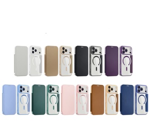 时尚钱包磁性防震保护iPhone 17 Pro Max 16 15透明后盖皮革翻盖2合1盒 - Product Image 2