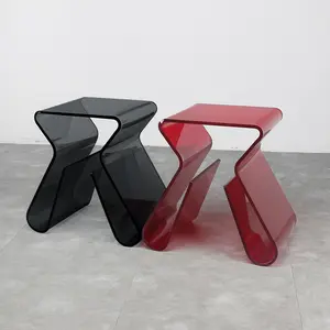 מודרני אופנה שקוף אקריליק צד שולחן עיצוב ברור קטן קפה שולחן עבור בית