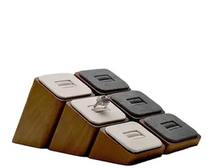 3 шт. деревянные кольца выставочная Витрина Стенд для демонстрации ювелирных изделий ожерелье серьги кольцо