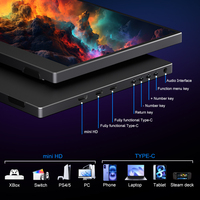 Monitor Portátil Táctil FHD de 15.6 Pulgadas, IPS, 10 Puntos Capacitivos, USB-C, Pantalla Extendida con Soporte para Oficina y Juegos