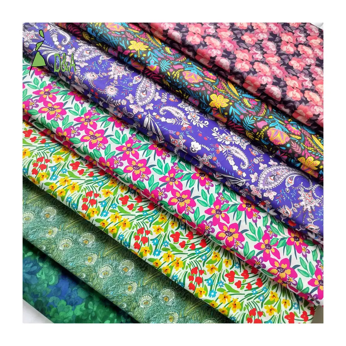 Venta al por mayor de pañuelos personalizados de los años 80 Liberty London Tana Lawn diseño estampado floral 100 algodón puro para ropa de mujer