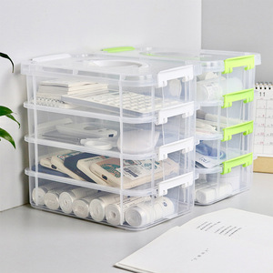 Transparent <b>Stackable</b> Desktop <b>Storage</b> <b>Box</b> With Lid For Jewelry And Hair Accessories 18L Capacity Organizers - Product Image 1