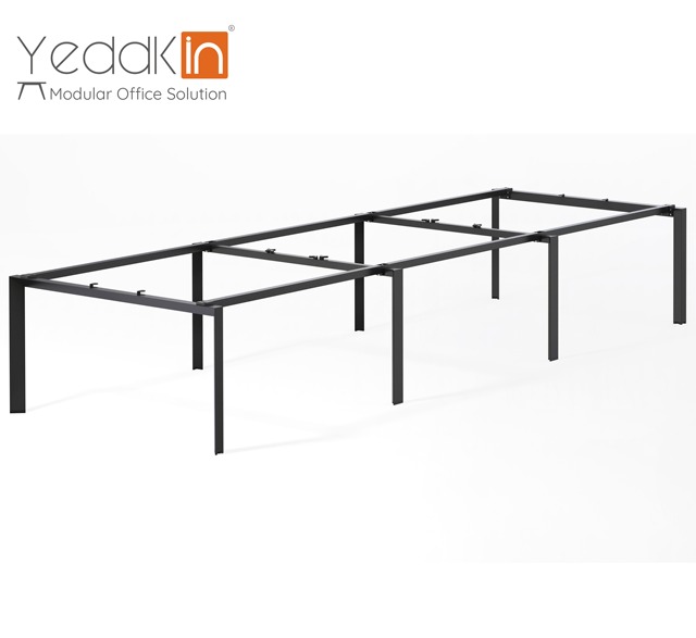 Coworking Spaces Modern 6-Seater Office Workstation Easy Assembly Metal Frame Staff Furniture