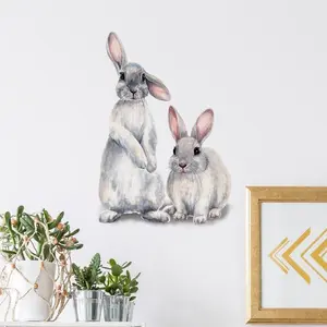 Removable kids room wall decor cartoon 3d bad bunny stickers