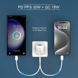 <span class=keywords><strong>Chargeur</strong></span> mural USB portable PD GaN 30W à charge rapide pour <span class=keywords><strong>iPhone</strong></span> 15 16 17 18 et téléphones Samsung, compatible PPS QC Type-C - Product Image 4