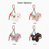 Porte-clés pendentif en peluche cheval bouclé mignon, animal du zodiaque, jouet doux et moelleux Kawaii, breloque de sac, cadeau du Nouvel An