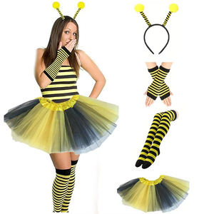 Disfraz de Abeja HLC - Diadema con Antenas, Falda Tutú, Calentadores de Piernas y Guantes <span class=keywords><strong>Largos</strong></span> para Halloween y Navidad - Product Image 1