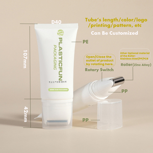 100g 80g kunden spezifisches multifunktion ales kosmetisches ovales Quetschrohr mit Schwamm massage rolle aus Zink legierung für Körper-und Haarpflege - Product Image 2