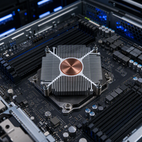 Heatsink CPU Inti Tembaga Murni C1100 Ekstrusi Aluminium AL6063 T5, Radiator Presisi CNC untuk Pendinginan PC Box Embedded